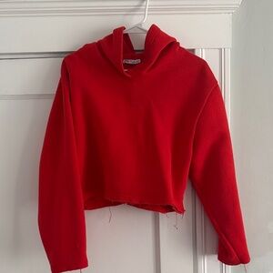 Zara Red Cropped Hoodie